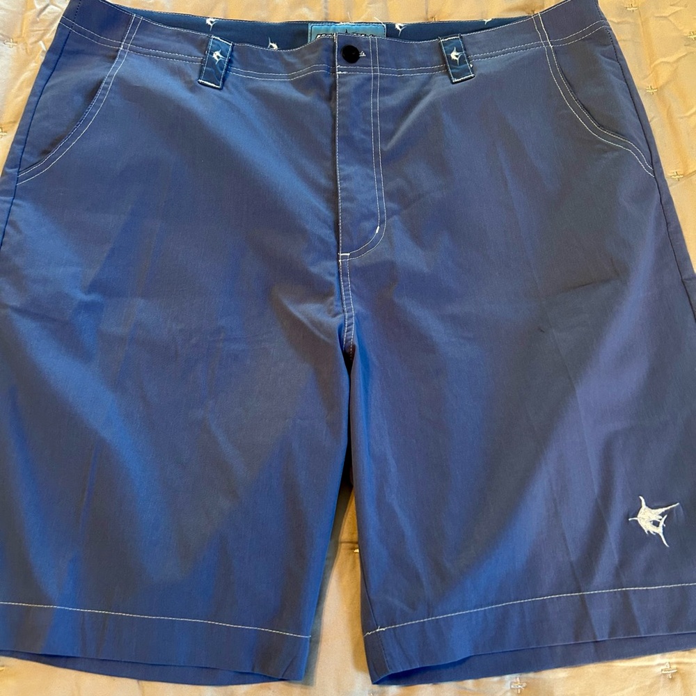 Whitewater Blue Marlin Embroidered Board Shorts NEW